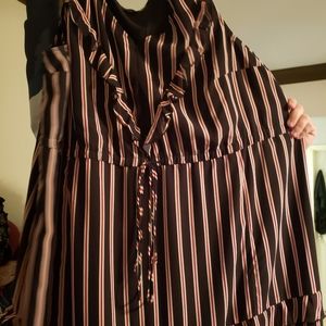 Eshakti size 32 floor length navy stripe dress